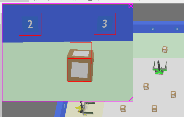An image of the camera overlay with the relevant part of the simulated arena in the background
