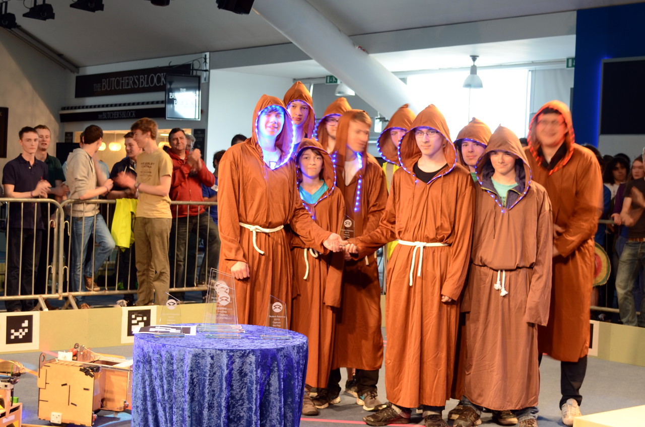 The team from Gymnasium Markt Indersdorf, who won the Robot and Team Image Award. Photograph courtesy of Tyler Ward.